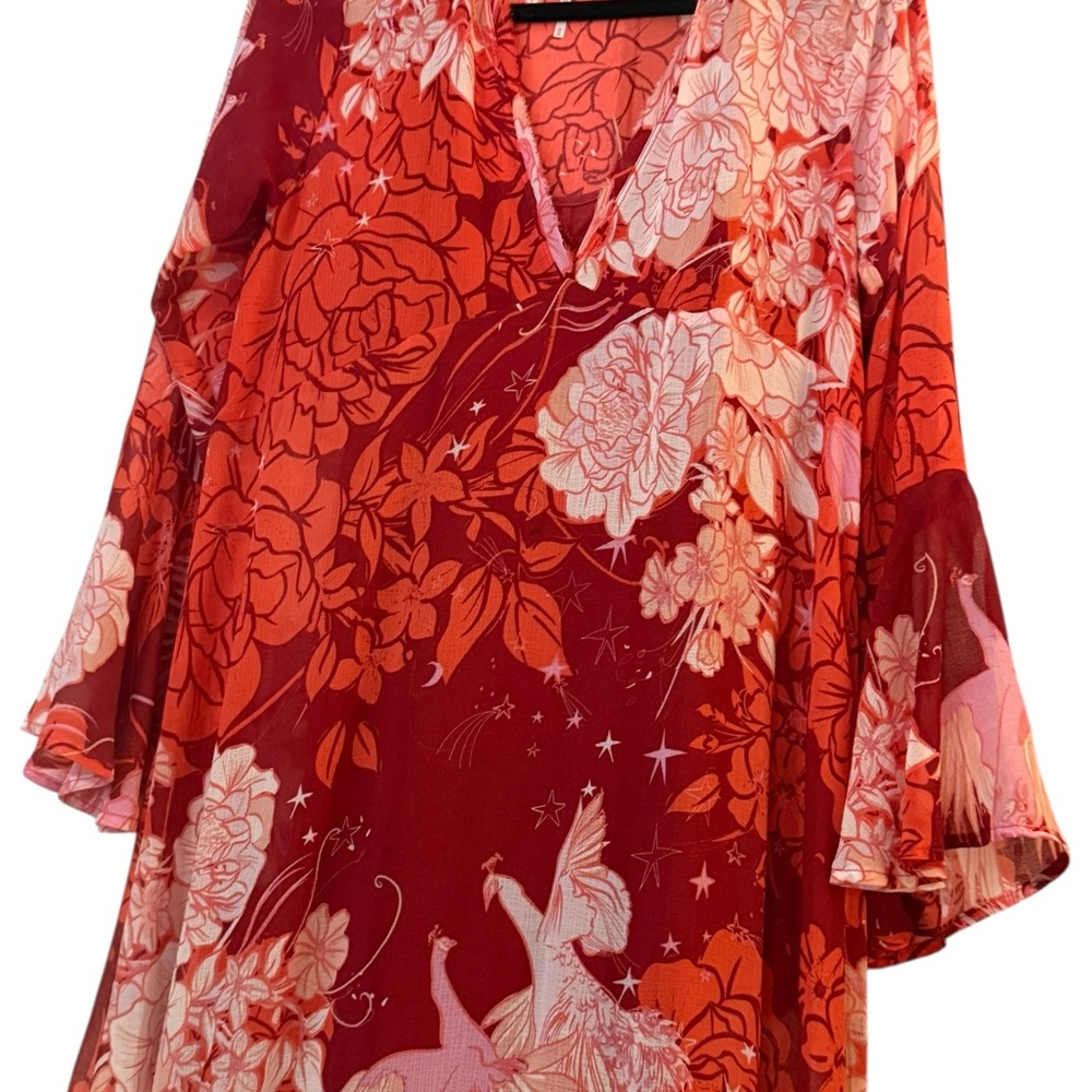 Free People Red and Pink Floral Maxi Dress - Picture 3 of 8